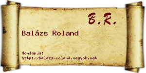 Balázs Roland névjegykártya