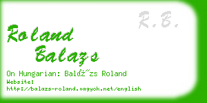 roland balazs business card